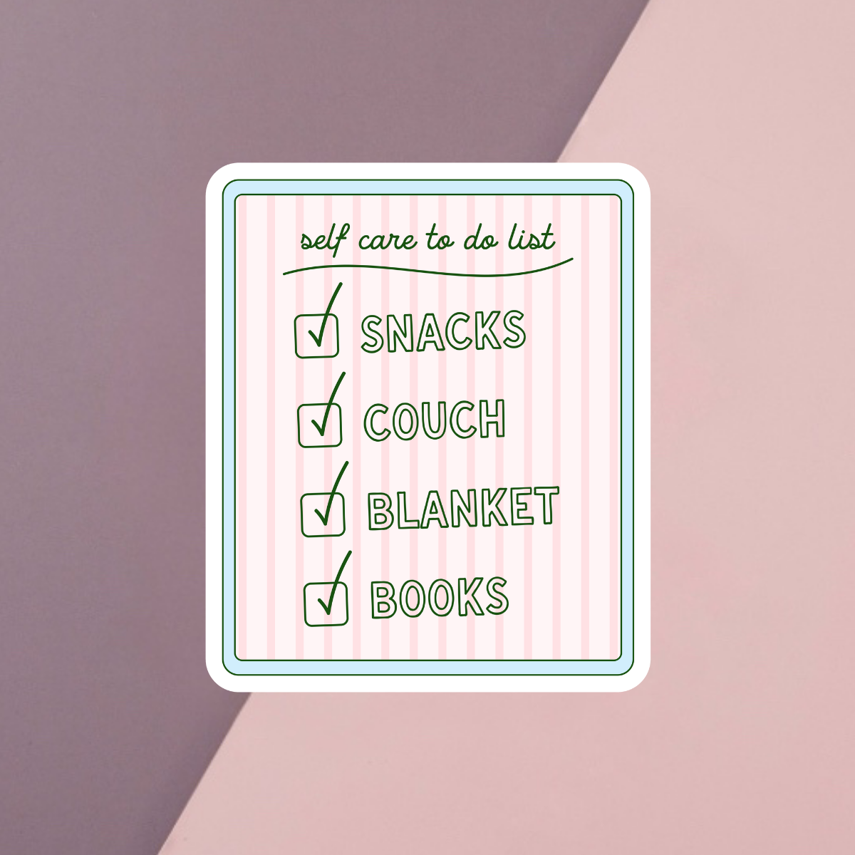 Self Care List Sticker