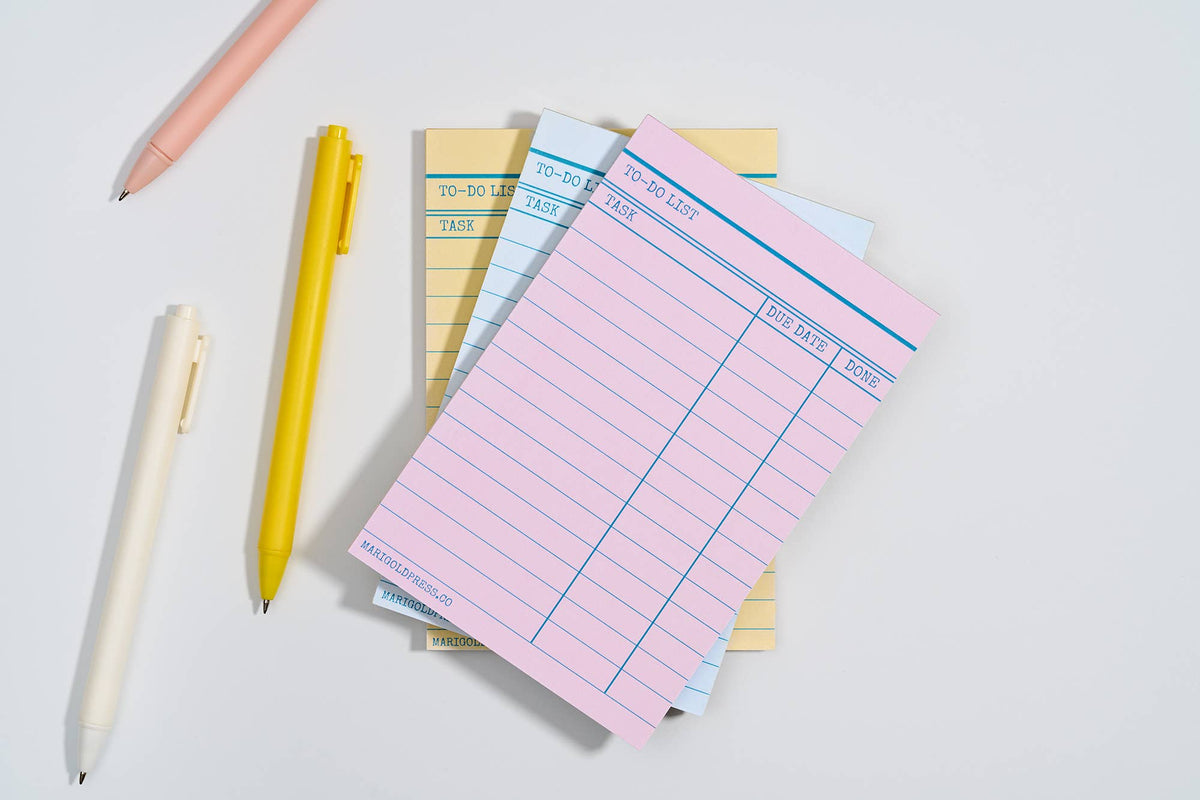 Library Card Notepad - Yellow