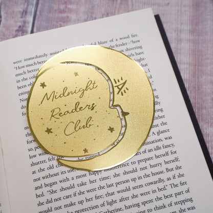 Midnight Readers Club Moon Brass Bookmark