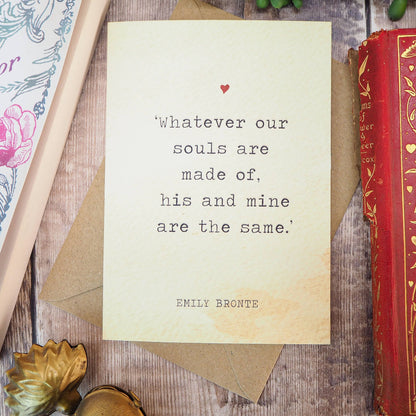 Wuthering Heights Valentines Card - Emily Bronte Quote