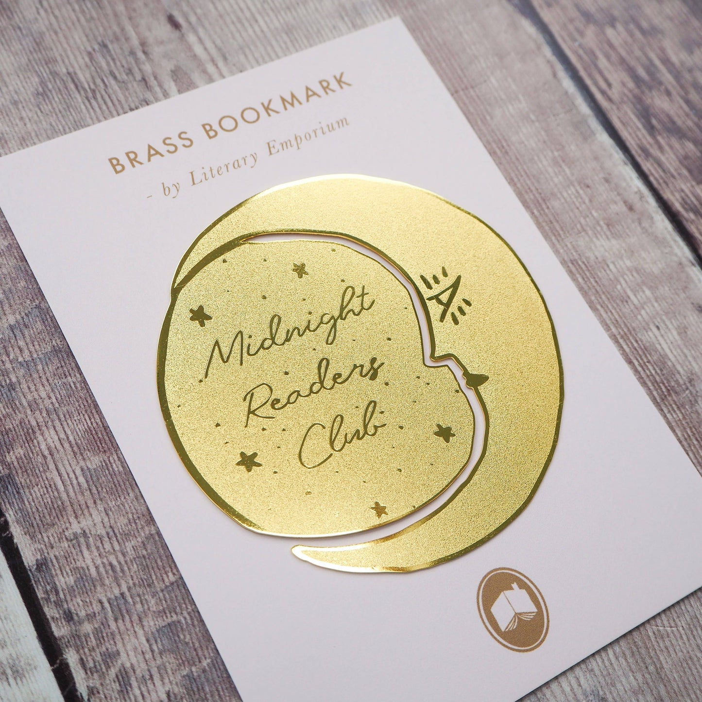 Midnight Readers Club Moon Brass Bookmark
