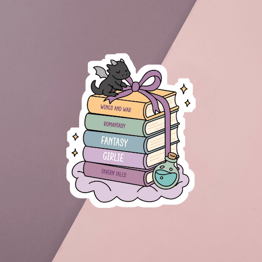Fantasy Girlie Book Stack Sticker