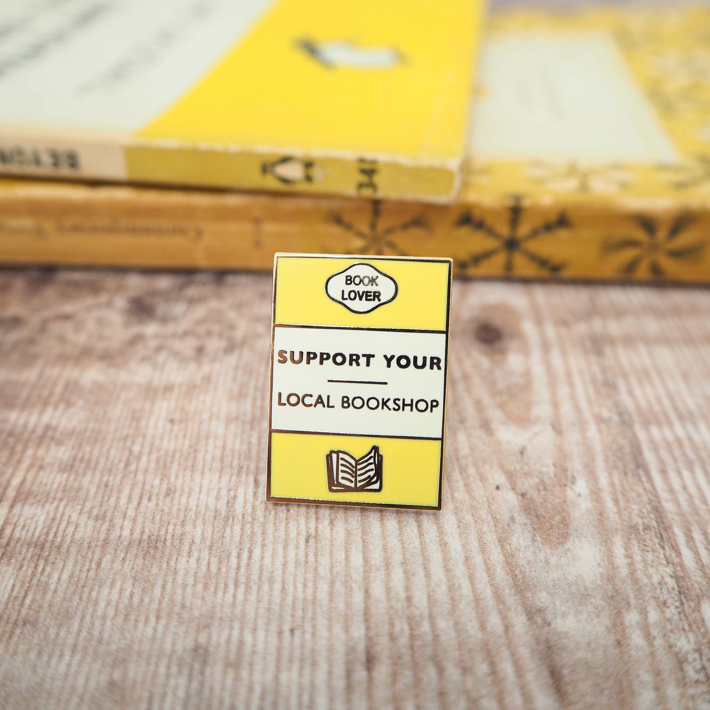 'Support Your Local Bookshop' Book Lover Enamel Pin Badge