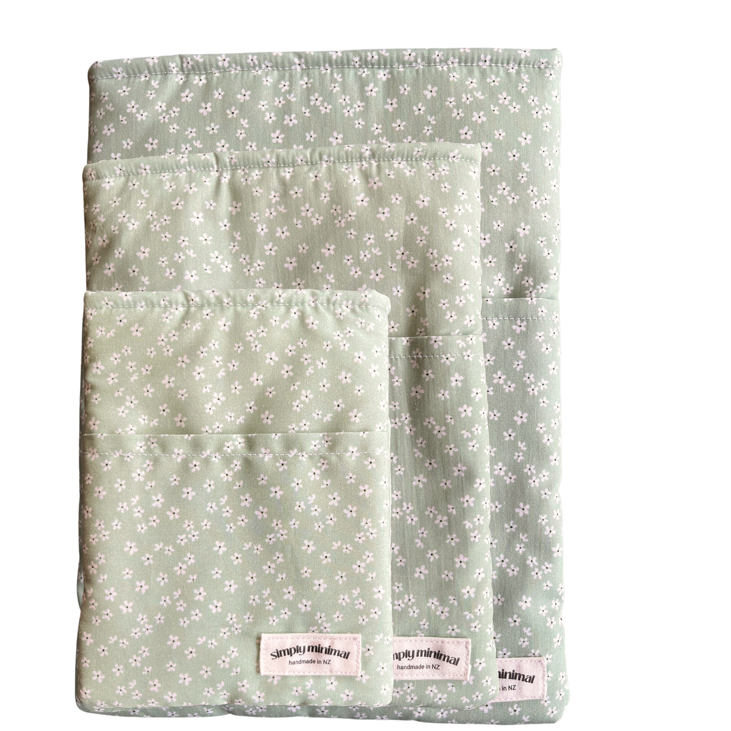 Book Sleeve - Green Daisy