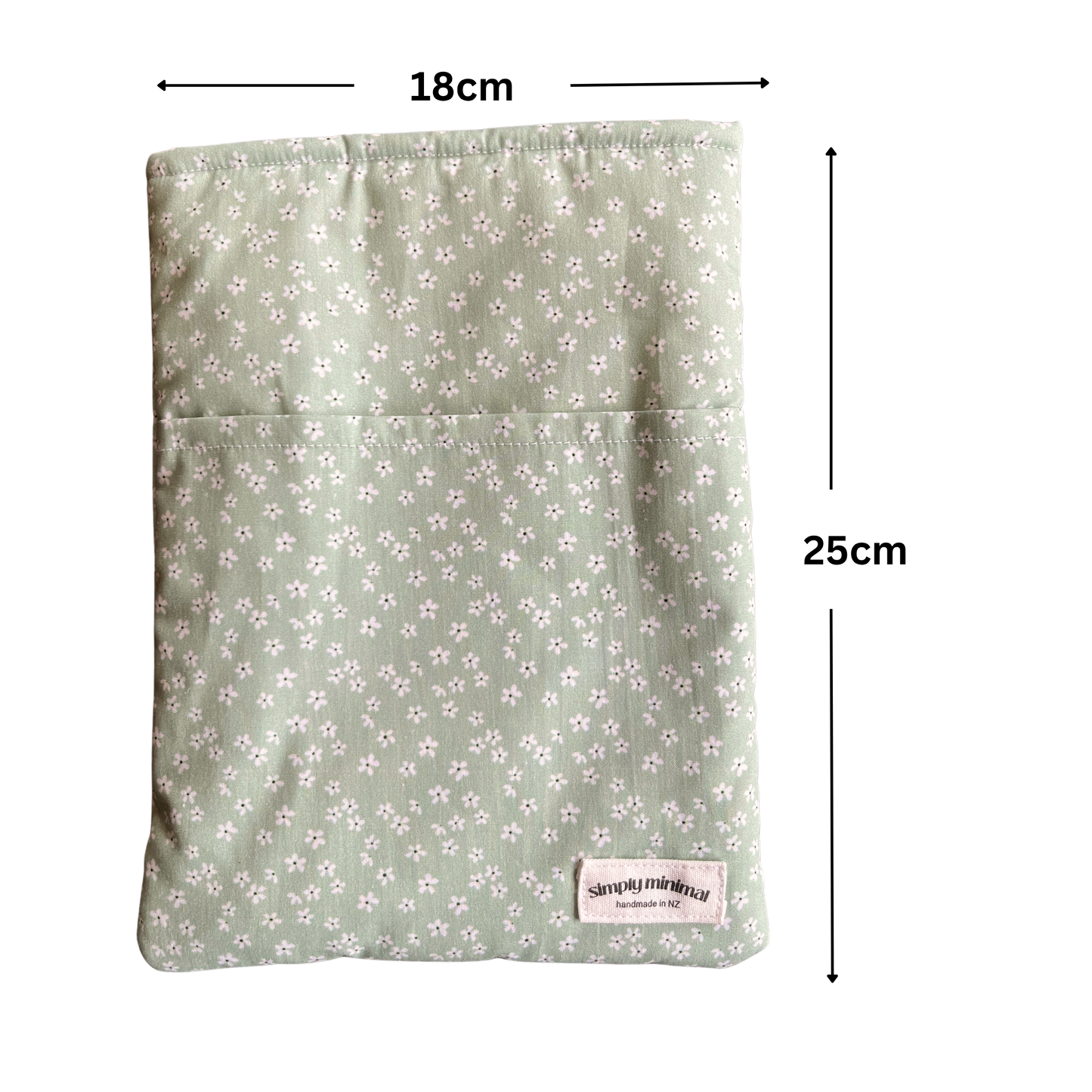 Book Sleeve - Green Daisy