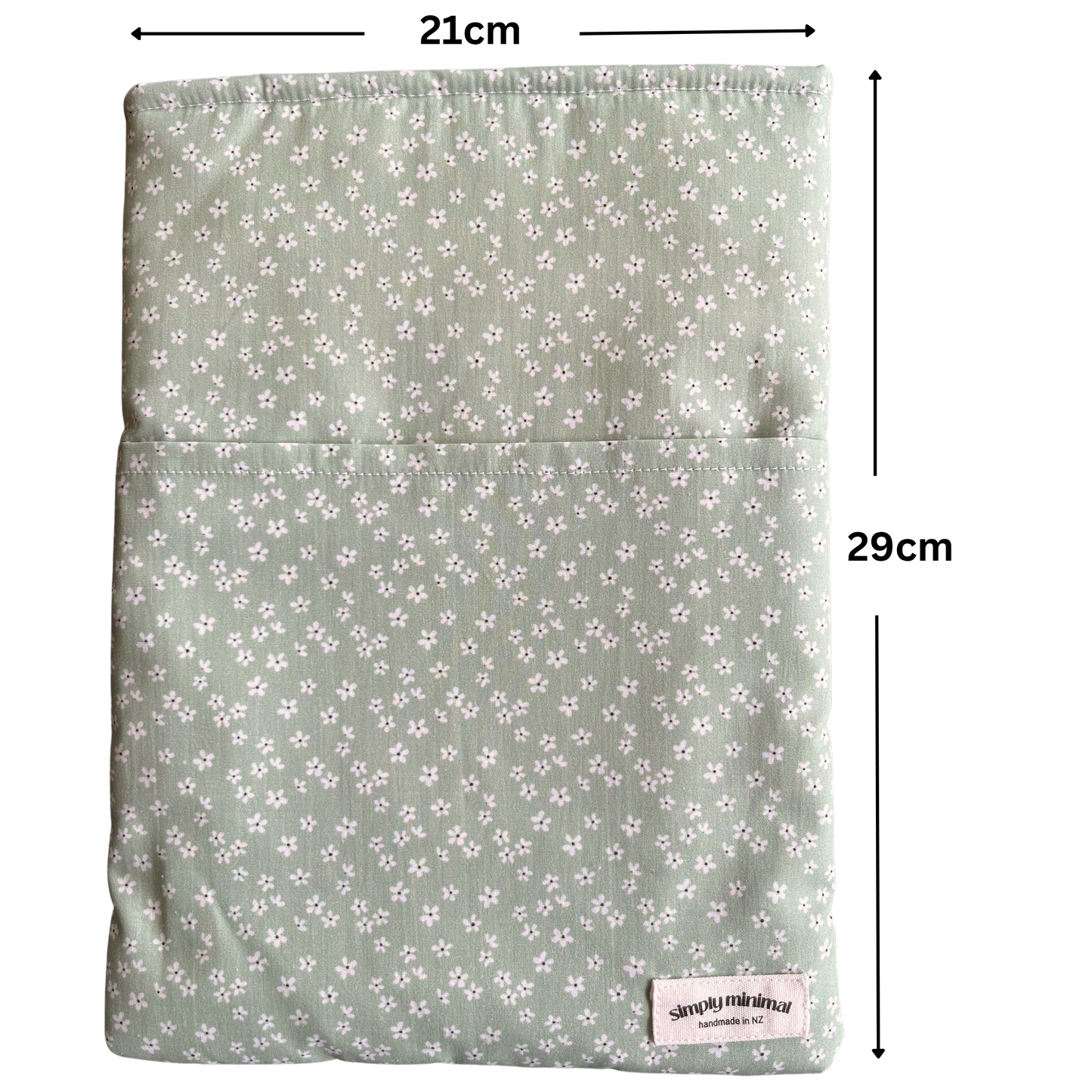 Book Sleeve - Green Daisy