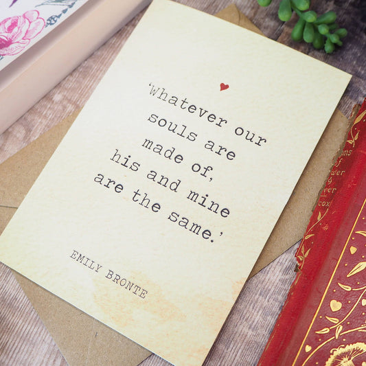 Wuthering Heights Valentines Card - Emily Bronte Quote