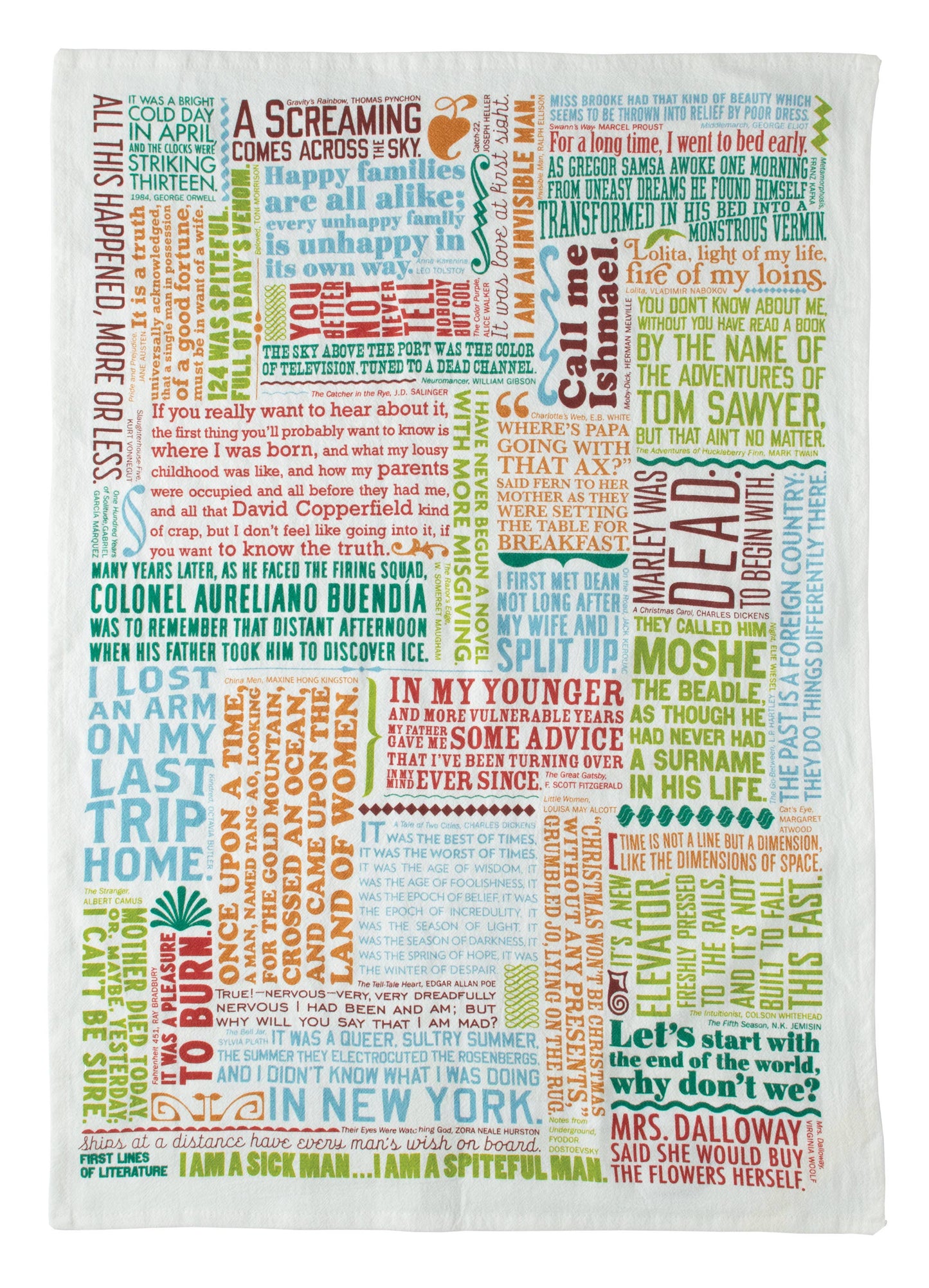 First Lines of Literature Towel