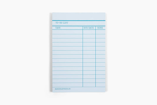 Library Card Notepad - Blue