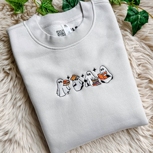Bookish Ghosts Embroidered Crew