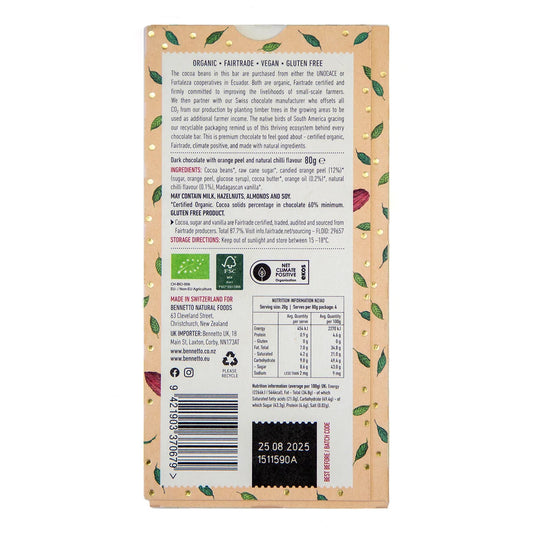 Bennetto Orange with Chilli Dark Chocolate 80g