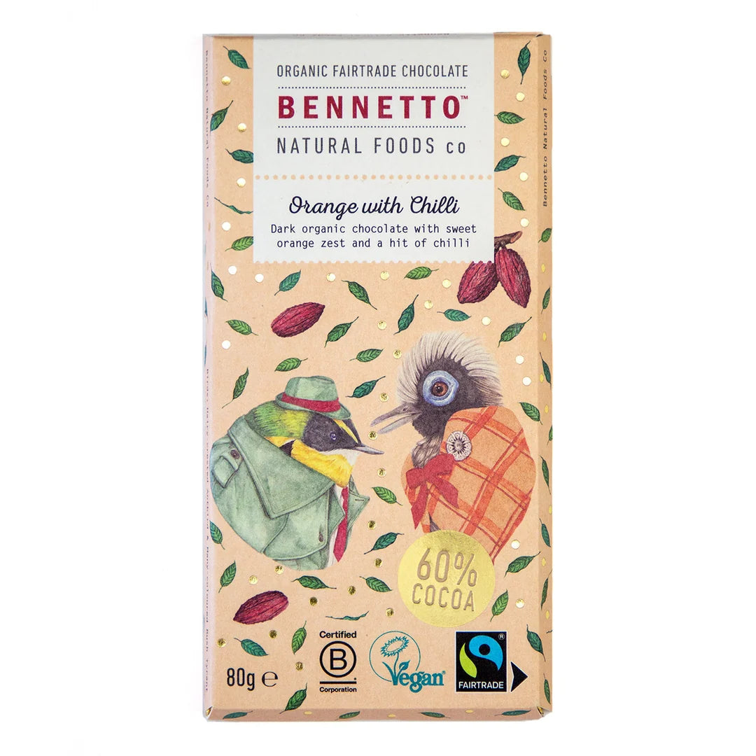 Bennetto Orange with Chilli Dark Chocolate 80g