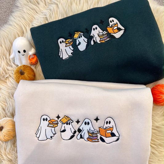 Bookish Ghosts Embroidered Crew