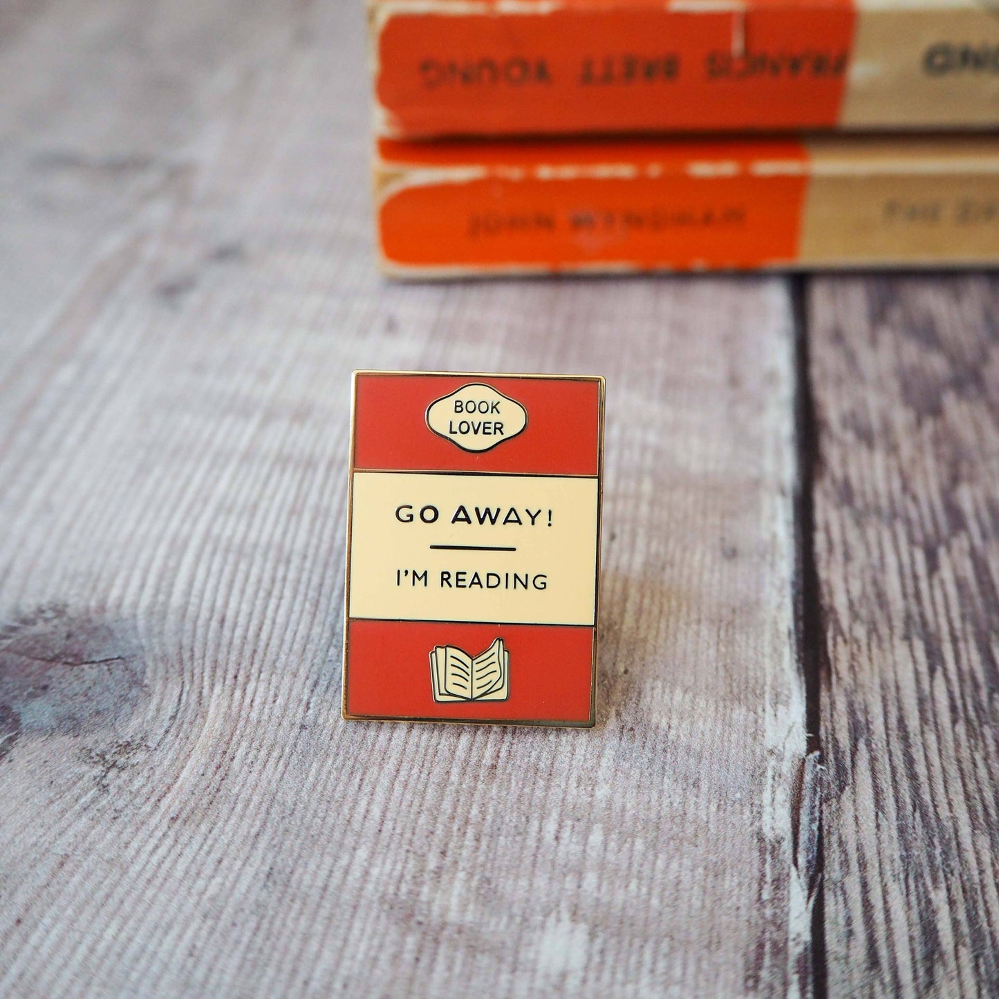 'Go Away I'm Reading' Enamel Pin