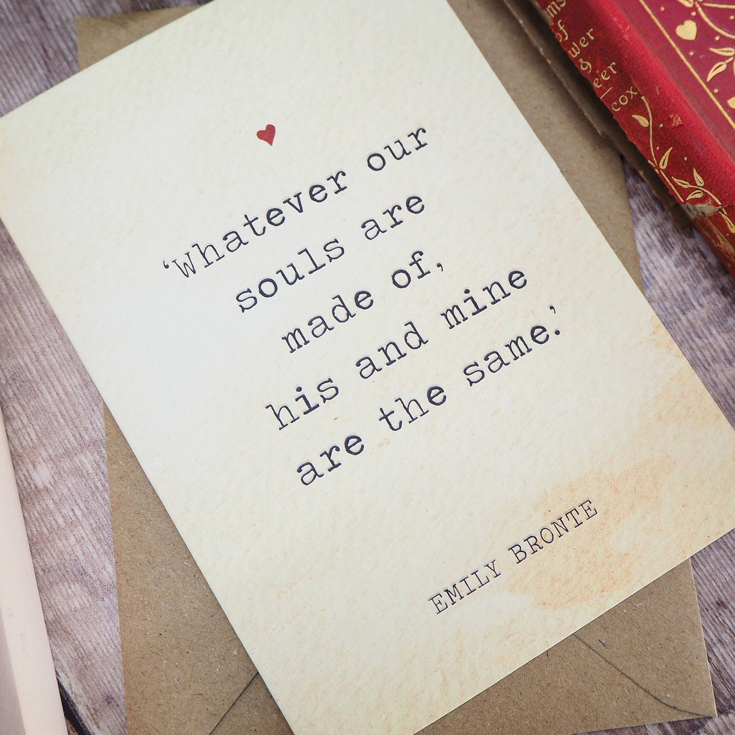 Wuthering Heights Valentines Card - Emily Bronte Quote