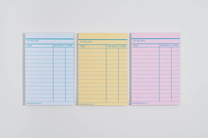 Library Card Notepad - Yellow
