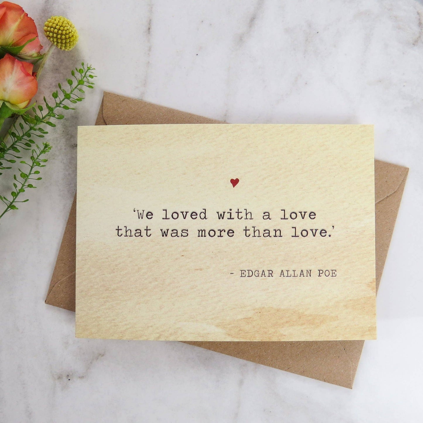 Literature Lovers Card Edgar Allan Poe Quote Valentines