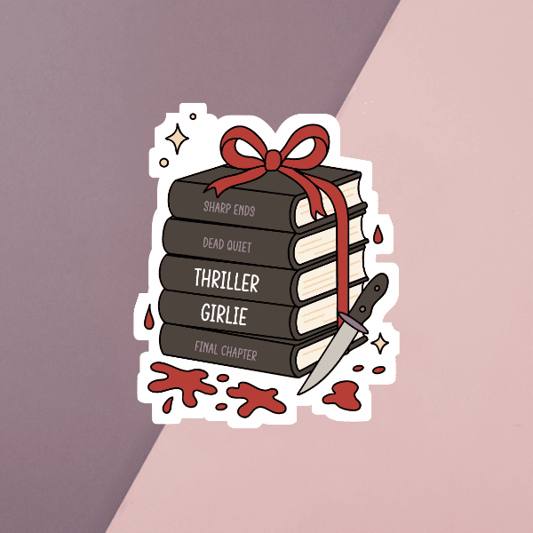 Thriller Girlie Book Stack Sticker