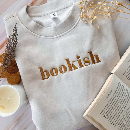 Bookish Embroidered Crew