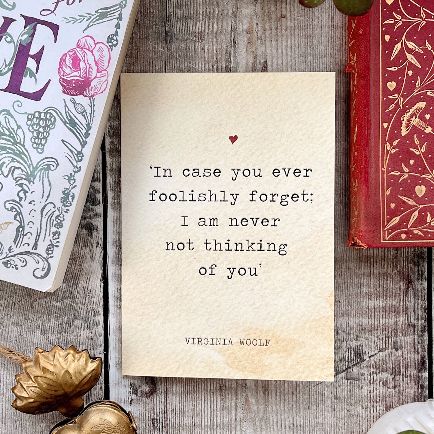 Literature Lovers Card Virginia Woolf Quote Valentines