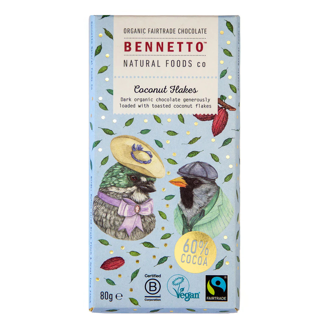 Bennetto Coconut Flakes Chocolate 80g