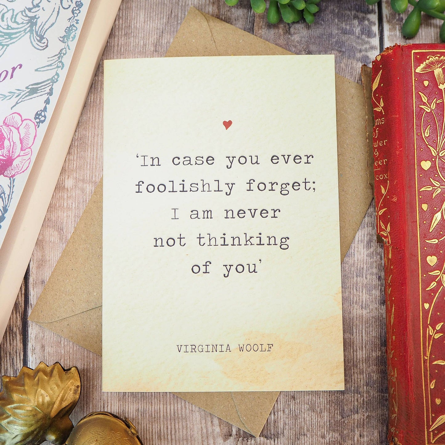 Literature Lovers Card Virginia Woolf Quote Valentines