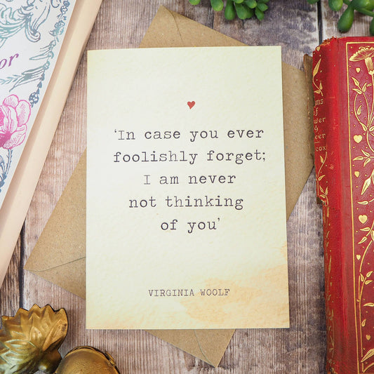 Literature Lovers Card Virginia Woolf Quote Valentines