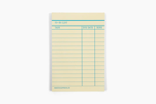 Library Card Notepad - Yellow