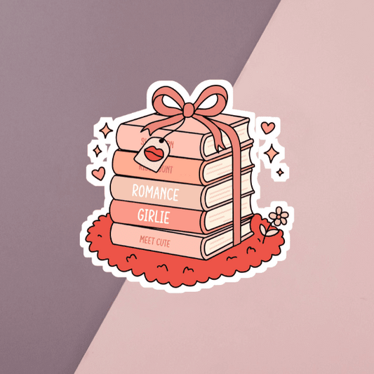 Romance Girlie Book Stack Sticker
